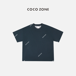 刘一一&COCO T恤内里条纹休闲纯色上衣23C30689 ZONE双层圆领短袖