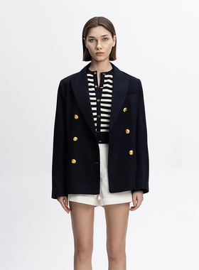 COCO ZONE&刘11高级感黑色西装外套女百搭时尚通勤西装23C19354