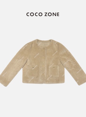 COCO ZONE 刘一一 皮毛一体贵气复古皮草外套CD2A3371