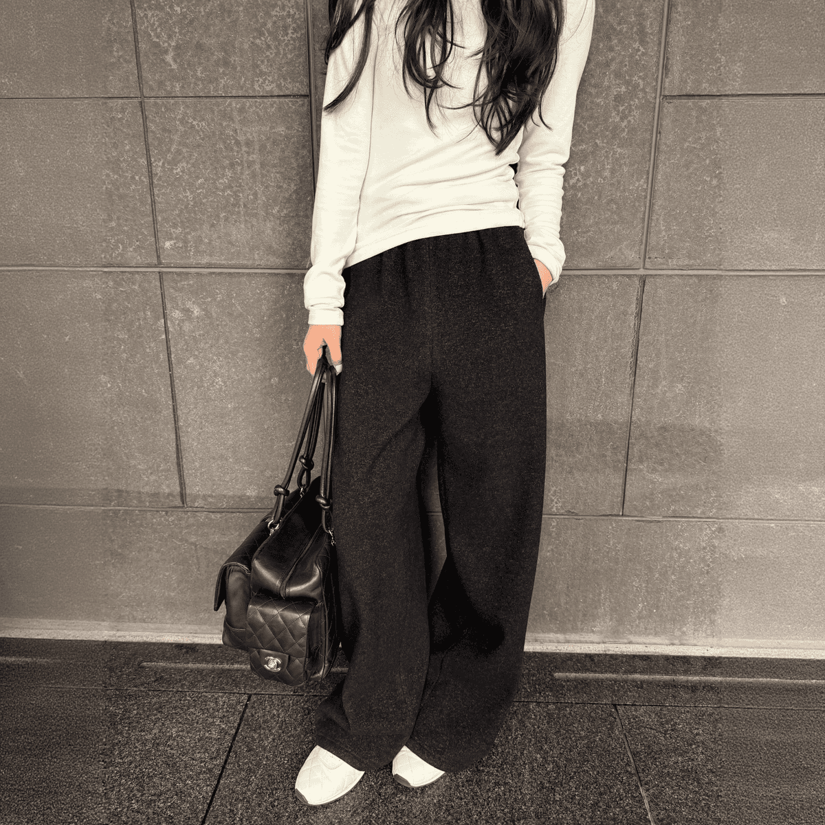 COCO ZONE 刘 一一 “满分裤”羊毛混纺直筒垂坠感休闲裤CD1A1789