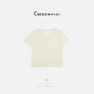 ZONE 针织衫 刘一一 纯色百搭圆领套头短袖 CD2A0251 25春季 COCO