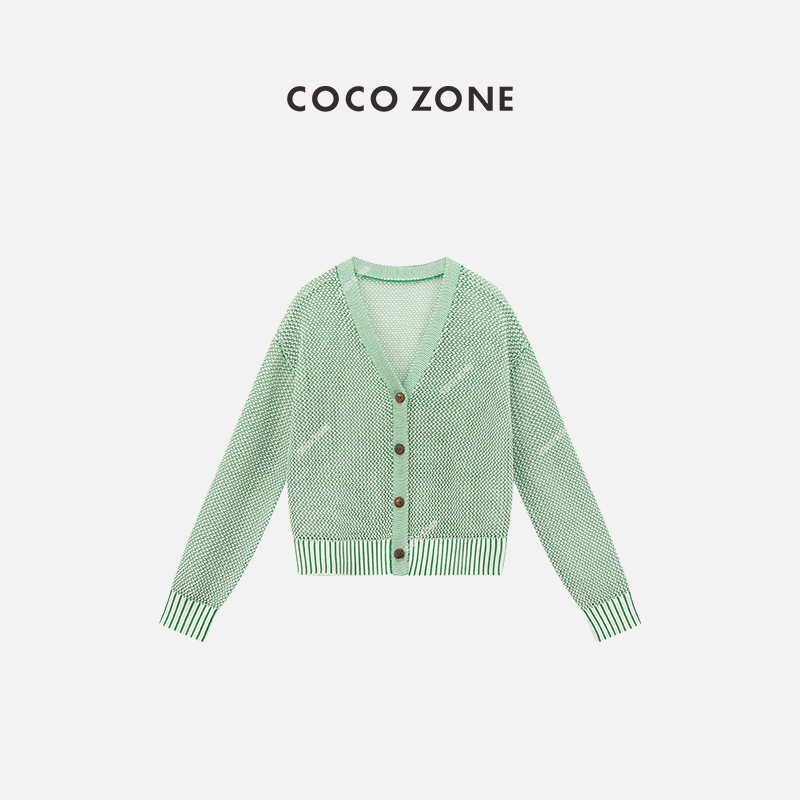 COCOZONE高级感镂空针织衫外套女