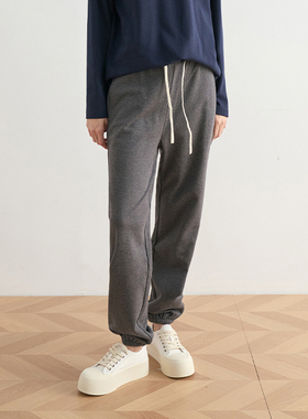 刘11&COCO ZONE抽绳松紧腰撞色边束脚裤休闲运动长裤24C10277