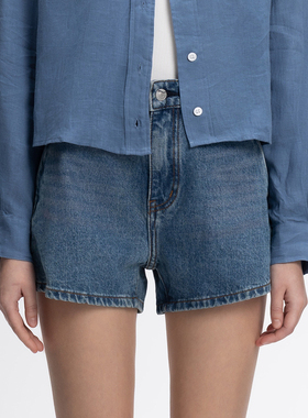 COCO ZONE&刘11 夏季通勤风牛仔短裤口袋拉链设计裤子 23C18685