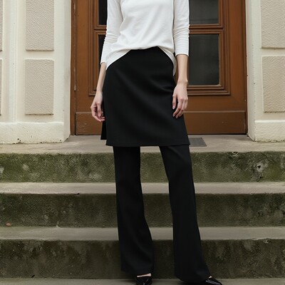 COCO ZONE 刘一一 ''屁帘裤''纯色百搭显瘦微喇休闲裤 CF1A0510