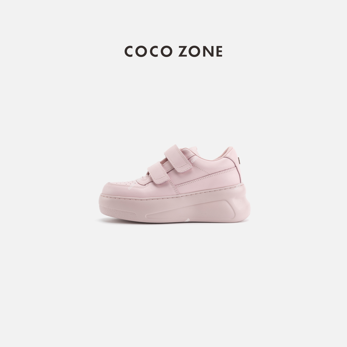 COCOZONE刘一一春季时尚新款百搭魔术贴厚底圆头休闲鞋女CC2D3378