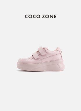 COCOZONE刘11春季时尚新款百搭魔术贴厚底圆头休闲鞋女CC2D3378