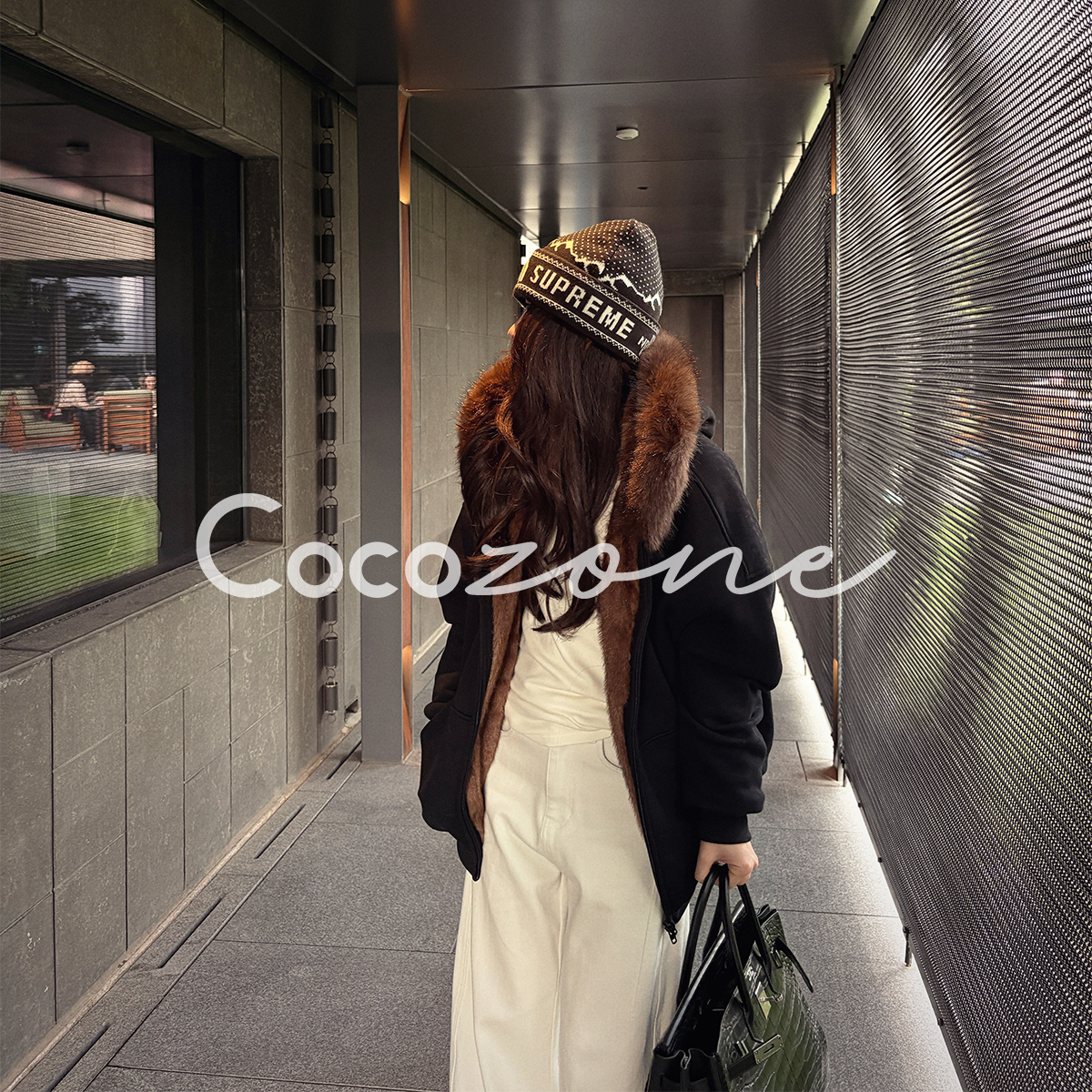 COCO ZONE 刘 一一“雪域极光”100棉连帽拉链外套CD1A1636