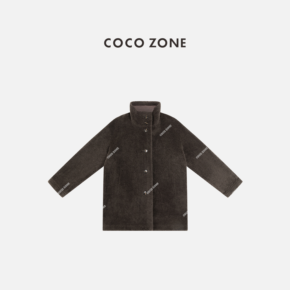 COCO ZONE 刘一一 “拉布布”秋冬100绵羊毛立领保暖外套CC2C2242