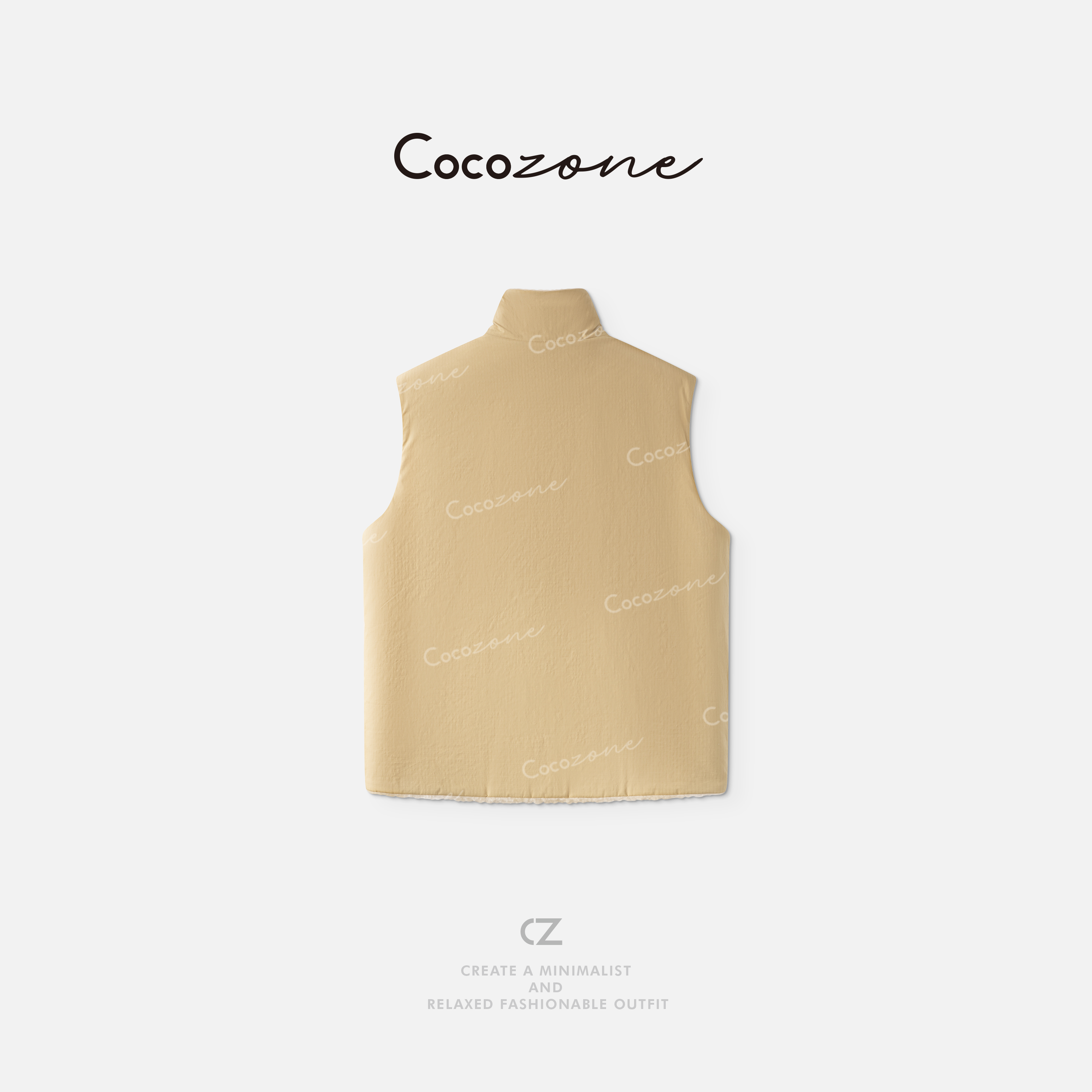 COCO ZONE 刘一一【绵羊毛混纺】双面穿户外出行马甲 CD1A1313