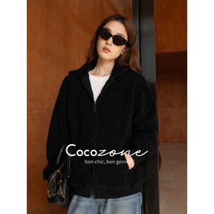 CD1A1506 螺纹下摆 刘一一&COCO ZONE早秋连帽外套双头拉链束口袖