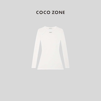 COCO ZONE 刘11 新款长袖薄款微透打底衫舒适贴身T恤女23C18532