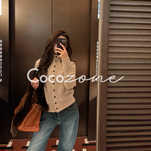 100绵羊毛立领单排扣羊毛衫 COCO 一一 刘 CD2A2850 ZONE