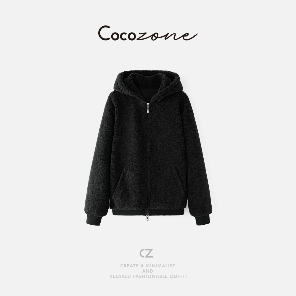 刘一一&COCO ZONE早秋连帽外套双头拉链束口袖螺纹下摆 CD1A1506