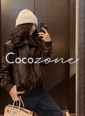 COCO ZONE 刘 一一“中古皮衣”英国进口羊皮革皮衣 CD2A3222