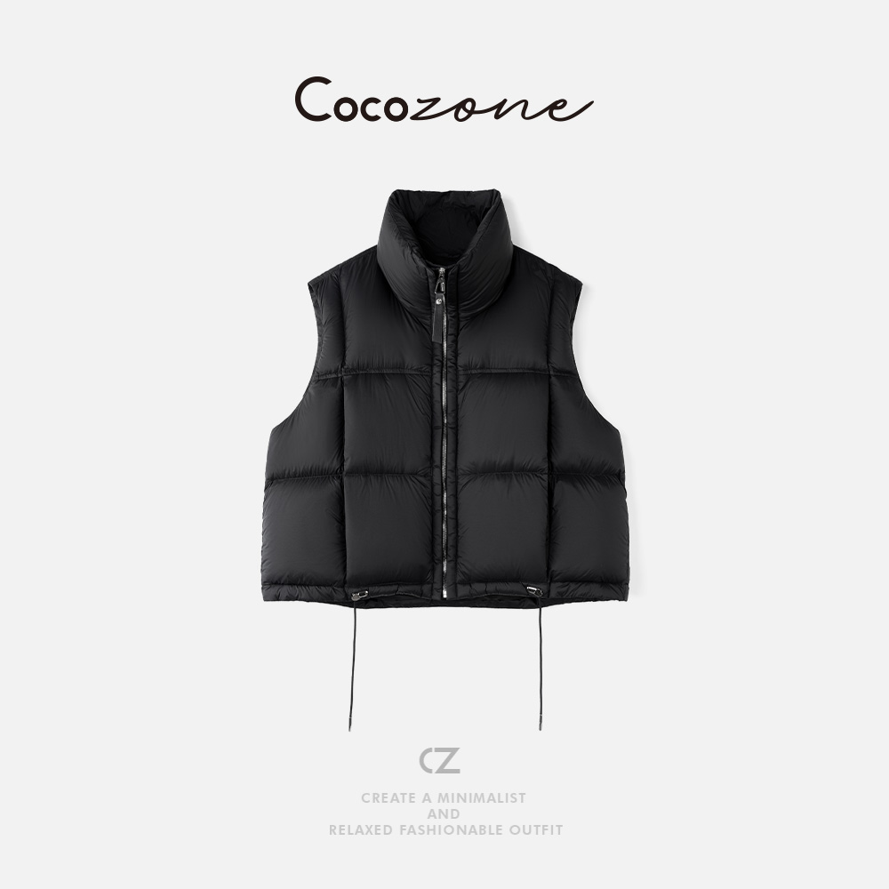 COCO ZONE 刘11 “御寒马甲”面包格子包裹感拉链马甲CD2A2403