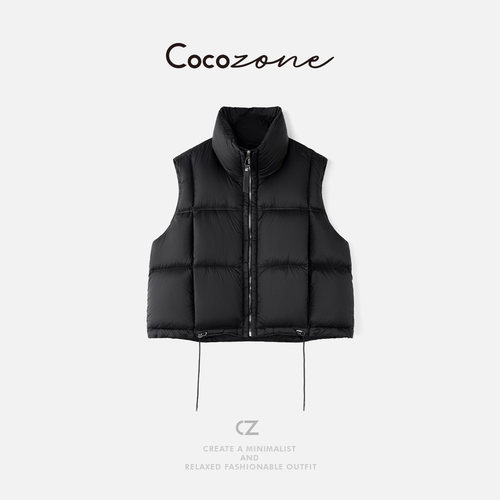 COCO ZONE 刘11 “御寒马甲”面包格子包裹感拉链马甲CD2A2403