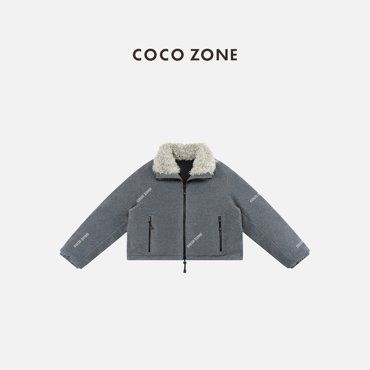 COCOZONE 刘一一 2025秋冬90鹅绒设计感气质插袋短款显瘦羽绒服女