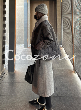 COCO ZONE 刘 一一 【羊毛混纺】H型纯色系带半身裙 CD1A1733