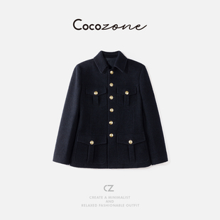 羊毛混纺翻领单排扣外套 COCO 妍妍 刘一一 CD2A2238 ZONE