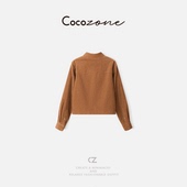 ZONE 衬衫 刘一一 美式 COCO 复古翻领长袖 100棉 工装 CD1A1390