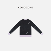 ZONE 刘一一 100绵羊毛假两件针织衫 COCO 长袖 上衣CC2D2392