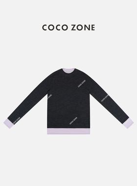 COCO ZONE 刘一一 100绵羊毛假两件针织衫长袖上衣CC2D2392