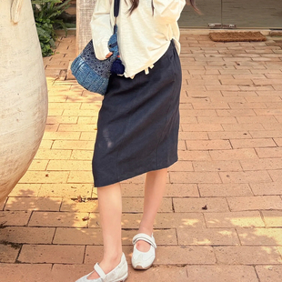 100亚麻26早春系带半裙 COCO 原麻半裙 刘一一 CF1A0536 ZONE