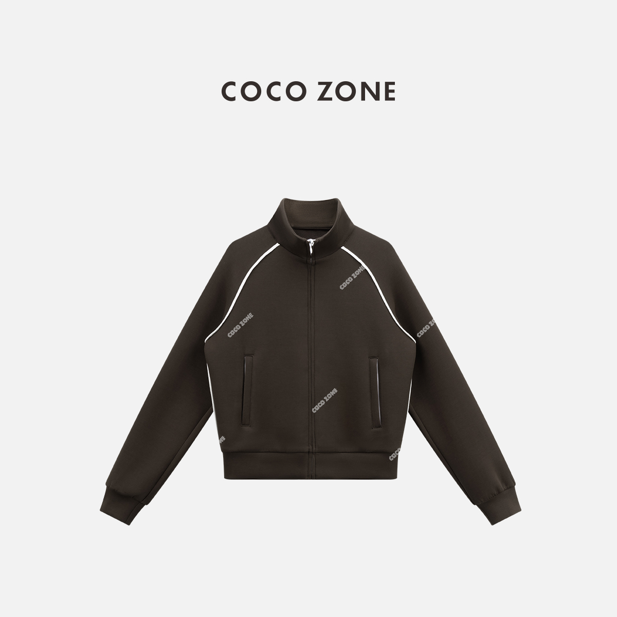 COCO ZONE 刘一一 2025早春复古立领拉链外套休闲百搭长袖上衣女