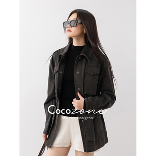 COCO ZONE 刘11 “墨尔本机场”100棉春季高级收腰外套CD1A0032