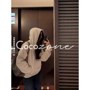 ZONE 连帽口袋套头纯色卫衣 刘 锁温卫衣 CD1A1700 一一 COCO