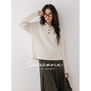 polo100羊毛经典 COCO 早秋氛围穿搭BC 刘11 简约毛织上衣 ZONE