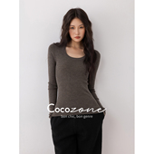 ZONE 刘11 U领高领毛织上衣 COCO CD2A1777 CD2A1778