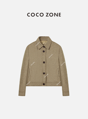COCO ZONE 通勤休闲POLO领长袖外套纽扣小众设计 23C19302