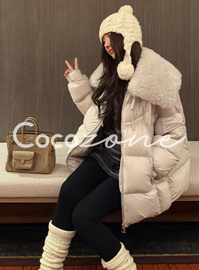 COCO ZONE 刘 一一“莫妮卡 ”90白鹅绒山羊绒毛领鹅绒服CD2A3193
