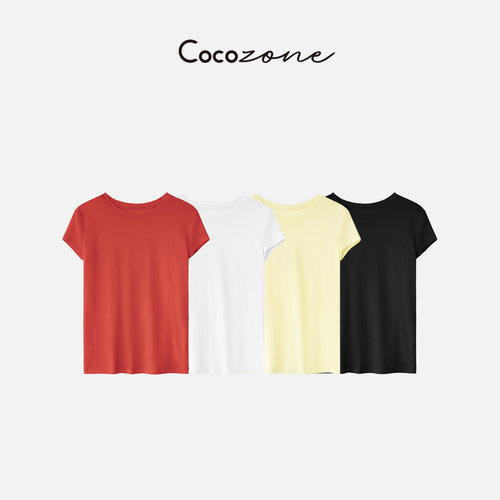 COCO ZONE 刘一一“小飞袖纸片T”26夏季圆领基础款T恤 CF1B0838