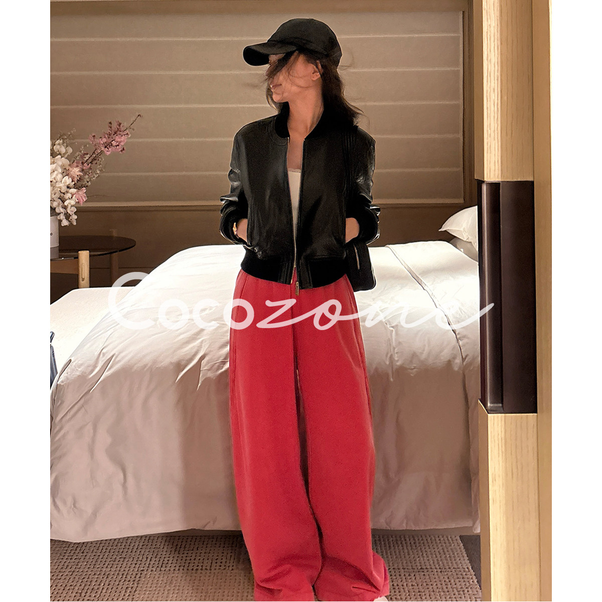 COCO ZONE 刘一一"少女裤"100棉26早春阔腿休闲裤 CF1A0089