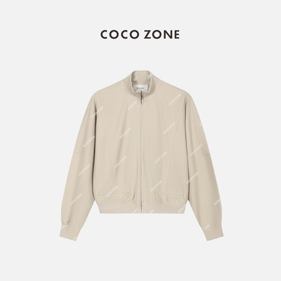 COCO ZONE 刘一一2025春装全棉立领拉链短款外套拼接分割23C19112