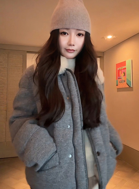 COCO ZONE 刘11“巴恩冬令”针织拼接温暖感鹅绒服 CD2A2547