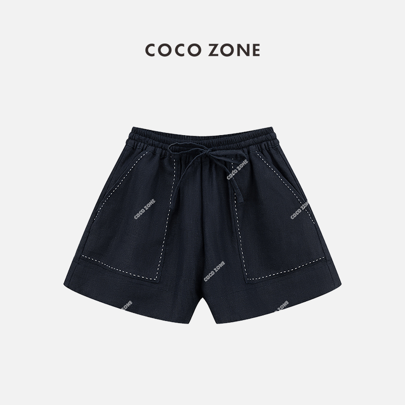 COCOZONE高级感松紧腰休闲短裤