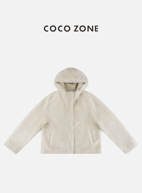 COCO ZONE 刘一一 冬季小香风皮毛一体保暖连帽皮草CC2D2931