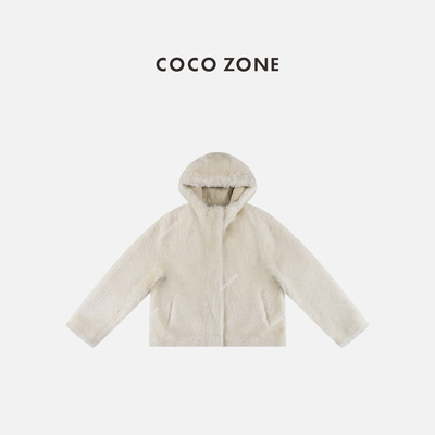 COCO ZONE 刘一一 冬季小香风皮毛一体保暖连帽皮草CC2D2931