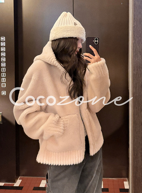 COCO ZONE 刘 一一 “布里斯班”100绵羊毛拉链羊毛衫 CD2A3203