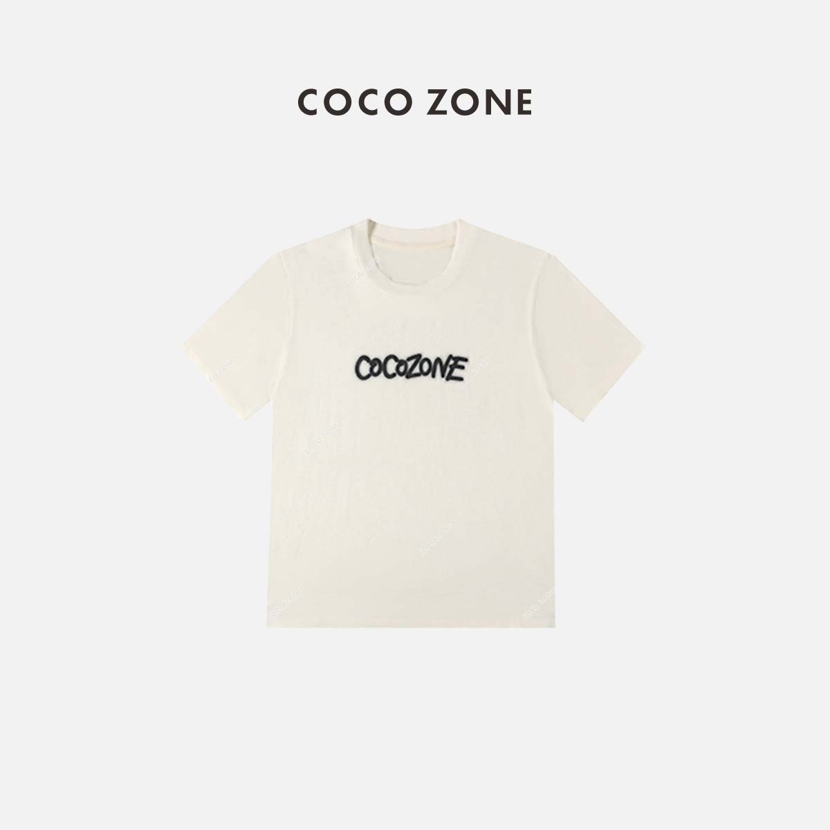 COCO ZONE 刘一一 2025夏季休闲百搭字母圆领印花T恤短袖上衣女