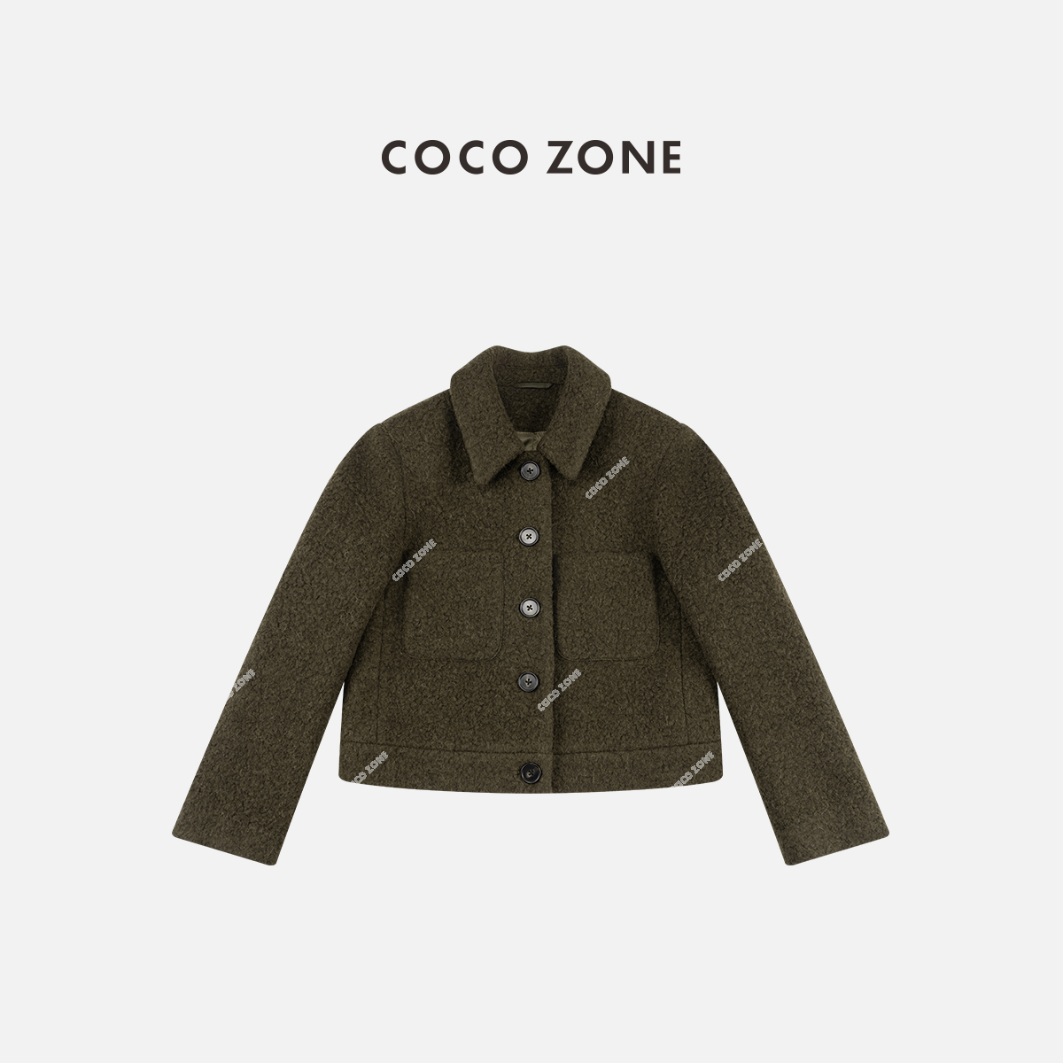 COCO ZONE 刘一一 法式复古polo领外套设计感小众上衣CC2C2212