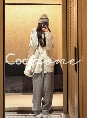 COCO ZONE 刘 一一 “暖阳开衫”绵羊毛混纺毛织上衣 CD2A2802