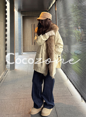 COCO ZONE 刘 一一“雪狐派克”90鹅绒莱赛尔混纺鹅绒服CD2A2941