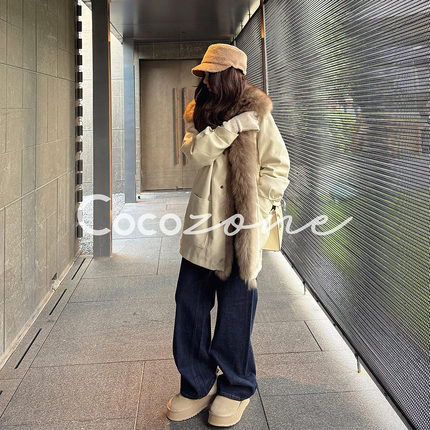 COCO ZONE 刘 一一“雪狐派克”90鹅绒莱赛尔混纺鹅绒服CD2A2941