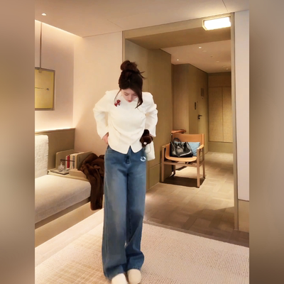 COCO ZONE 刘一一【100棉】2026早春复古都市风牛仔裤 CD1A1351