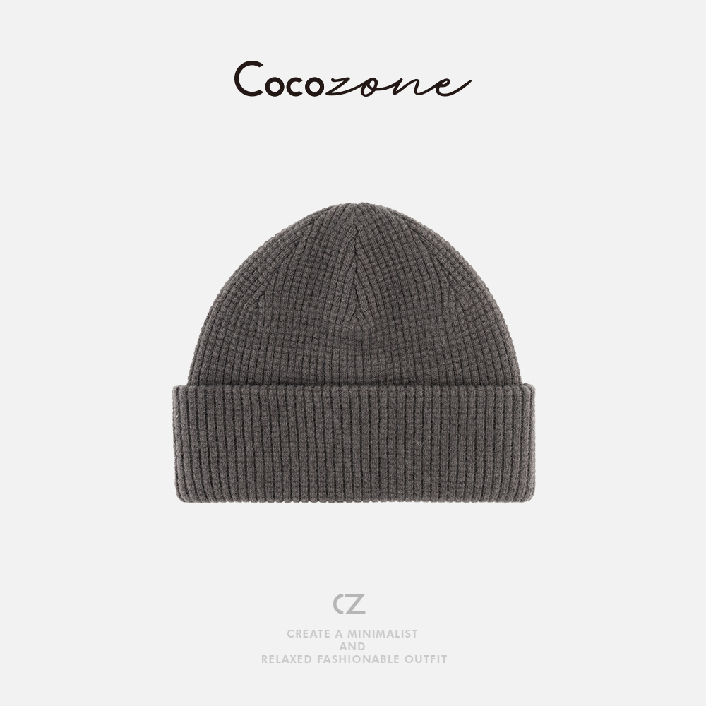 COCO ZONE 刘 一一 【100羊毛】圆顶纯色针织帽子 CD2A2679